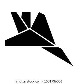 plane origami icon glyph vector design