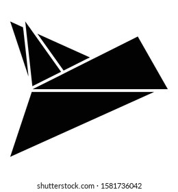 plane origami icon glyph vector design