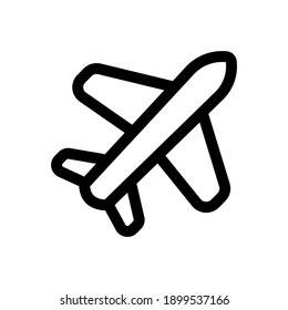 Icono de contorno de plano aislado en fondo blanco.