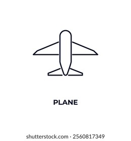 plane outline icon. Linear vector from army and military concept. Thin line plane icon isolated on white background