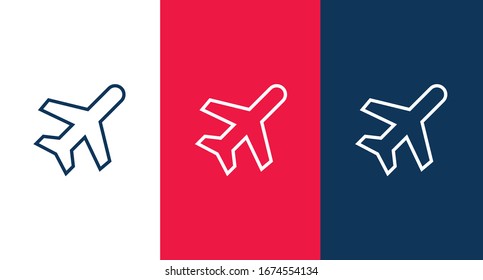 Plane outline icon for web and mobile