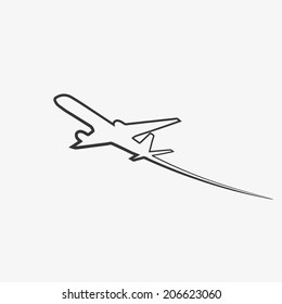 Plane outline vector