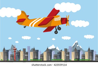 plane over the city