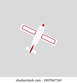 plane overhead shot on white background
