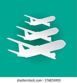 plane paper design. poster. vector illustration