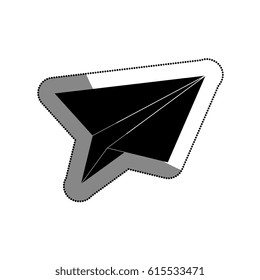 plane with paper isolated icon