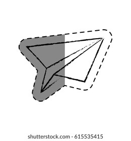 plane with paper isolated icon