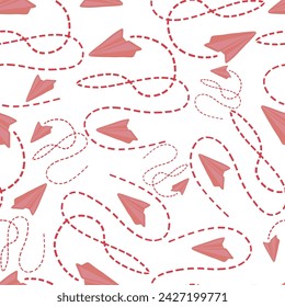 Plane paper seamless pattern flat design