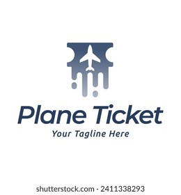  plane paper ticket air travel logo. Ticket Label and Plane Aircraft Transportation Logo Illustration