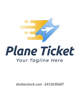  plane paper ticket air travel logo. Ticket Label and Plane Aircraft Transportation Logo Illustration