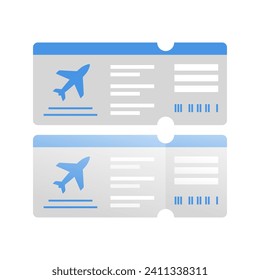  Plane paper ticket icon. plane ticket gradient icon.