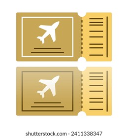  Plane paper ticket icon. plane ticket gradient icon.