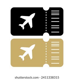  Icono de boleto de papel de avión. Pasado prioritario de acceso al transporte de viaje en boletos. Aeronaves viajes de entrada de cupón aeropuerto de aerolíneas.