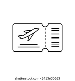  Plane paper ticket icon. Ticket travel journey transportation access priority pass. Aircraft trip entry coupon airline airport.