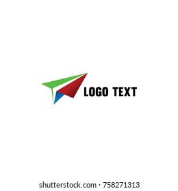 plane paper vector icon logo