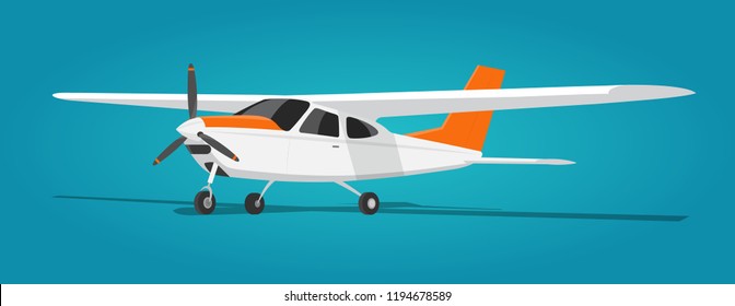 Plane parking isolated. Side view. Vector flat style illustration