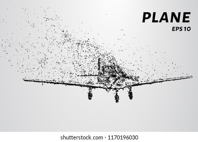 The plane of the particles. The plane flies and leaves a trail of dots and circles