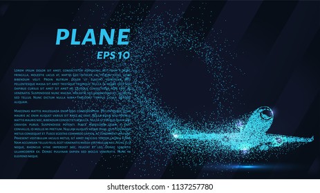 The plane of the particles. Passenger plane consists of small circles.