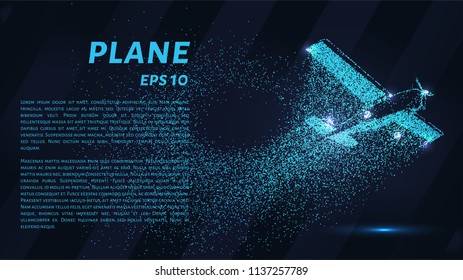 The plane of the particles. Passenger plane consists of small circles.