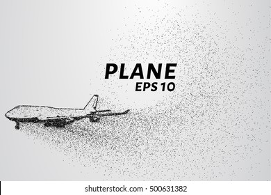 The plane of the particles. Passenger plane consists of small circles.