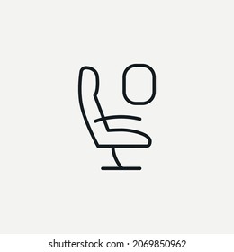 Plane Passanger Seat Armchair vector icon