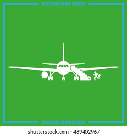 Plane and passenger icon vector illustration eps10.