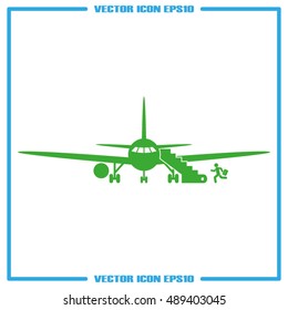 Plane and passenger icon vector illustration eps10.