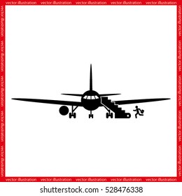 Plane and passenger icon vector illustration eps10.
