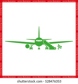 Plane and passenger icon vector illustration eps10.