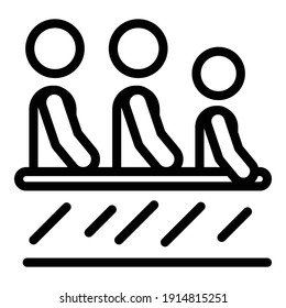 Plane passengers icon. Outline plane passengers vector icon for web design isolated on white background