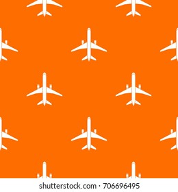 Plane pattern repeat seamless in orange color for any design. Vector geometric illustration