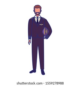 plane pilot icon over white background, vector illustration