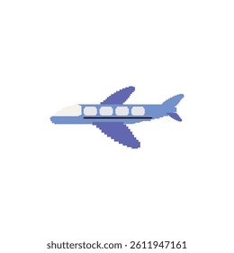 Plane pixel style illustration design template