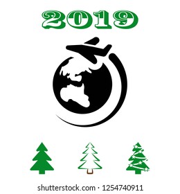 plane planet icon