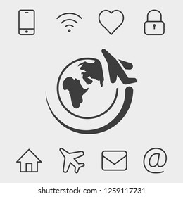 plane planet icon