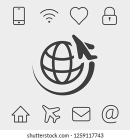 plane planet icon