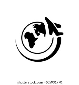 plane planet icon