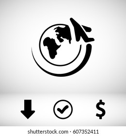 plane planet icon