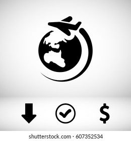 plane planet icon