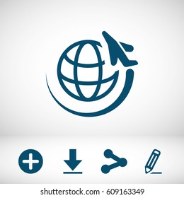 plane planet icon