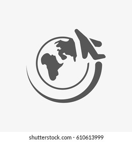 plane planet icon