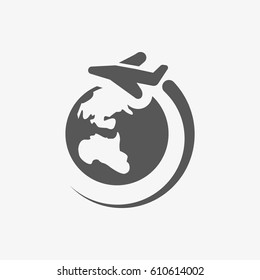 plane planet icon