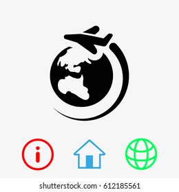 plane planet icon