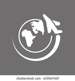plane planet icon