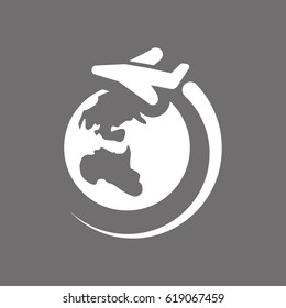 plane planet icon