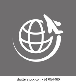 plane planet icon