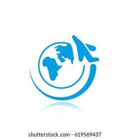 plane planet icon