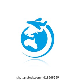 plane planet icon