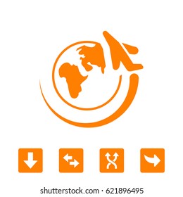 plane planet icon