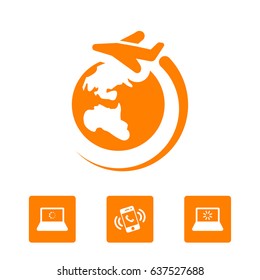 plane planet icon